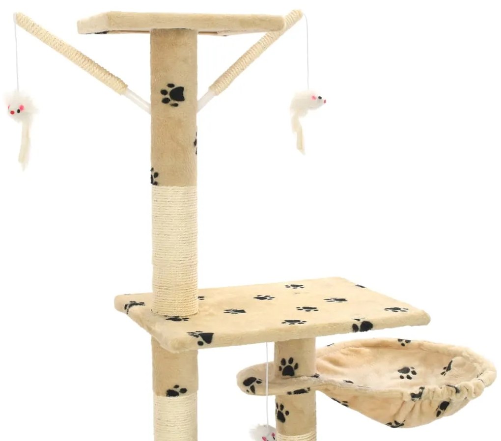 Árvore para gatos c/ postes arranhadores sisal 230-250 cm bege