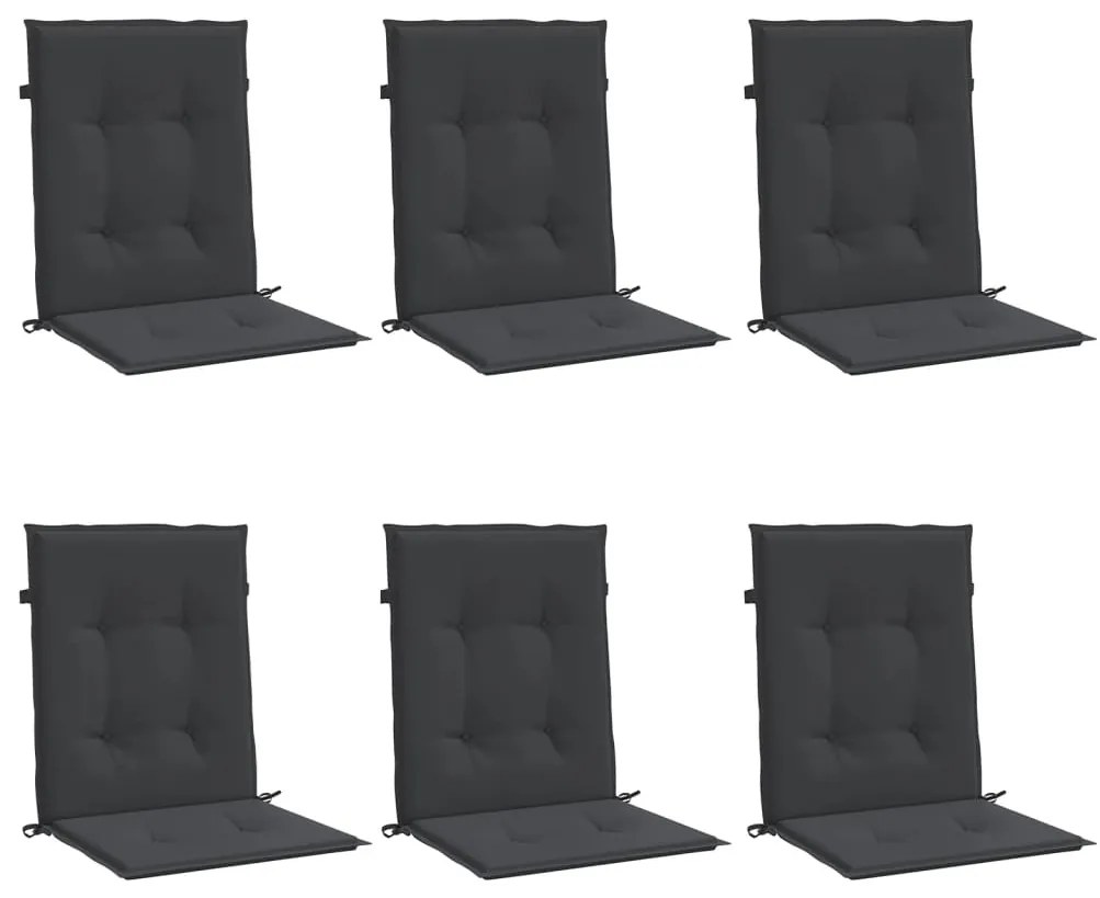 Almofadões lombares p/ cadeiras de jardim 6pcs oxford preto