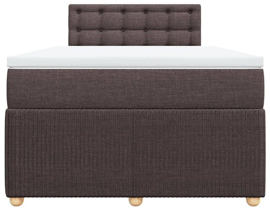 Cama boxspring com colchão 120x190 cm tecido castanho-escuro