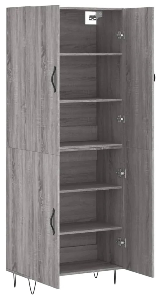 Armário alto 69,5x34x180 cm derivados de madeira sonoma cinza