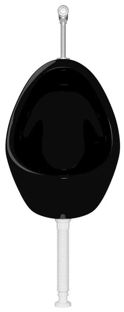 Urinol de parede com válvula de descarga cerâmica preto