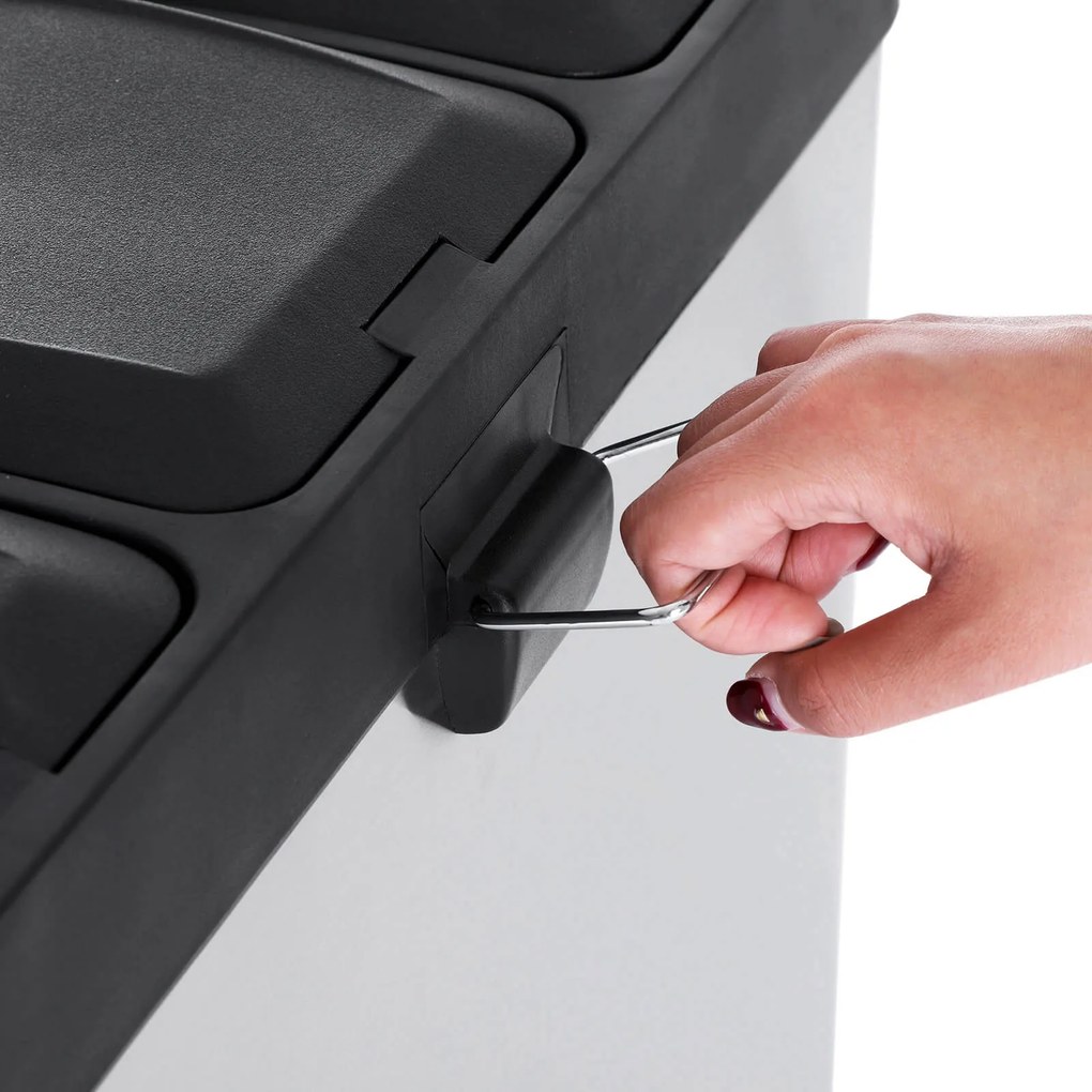 Caixote lixo Separador de lixo 54 litros (3 x 18 L) Prateado + Preto