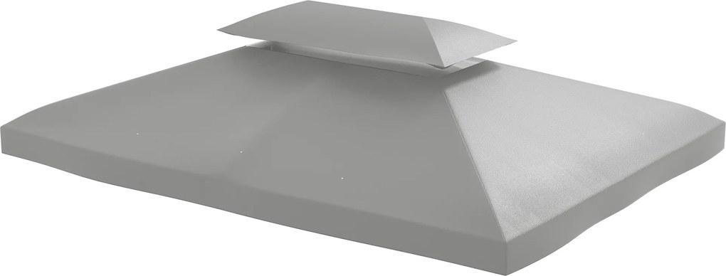 Lona de substituição para toldo de tenda 3 x 4 m (NÃO INCLUÍDA), em poliéster de alta densidade, 180 g/m², cinzento claro