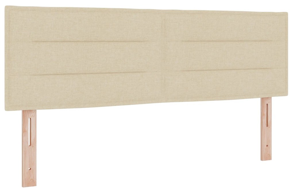 Cama Box Spring com Colchão Creme 160x200 cm Tecido