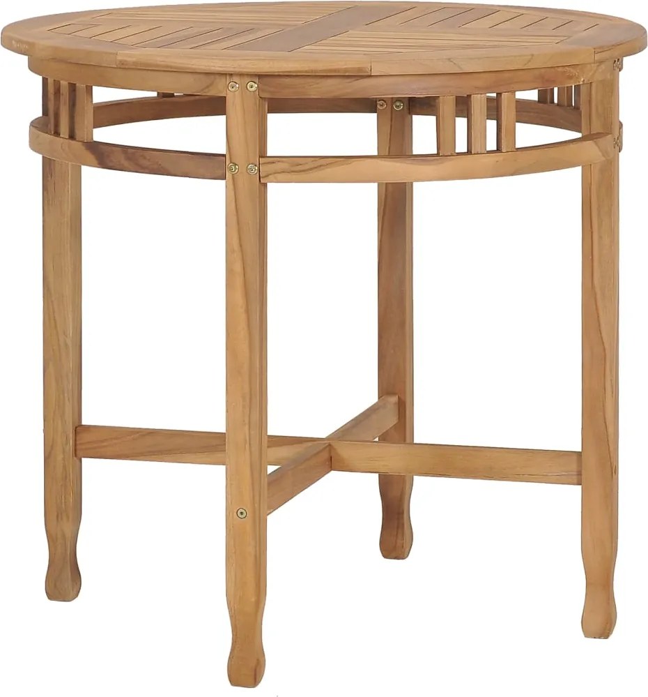 vidaXL Cadeira de jantar Ø 80 cm madeira de teca maciça