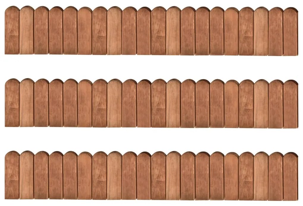 vidaXL Bordaduras em rolo 3 pcs 120 cm madeira de pinho impregnada