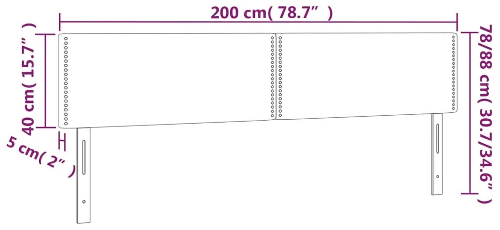 Cabeceira de cama 2 pcs tecido 100x5x78/88 cm creme