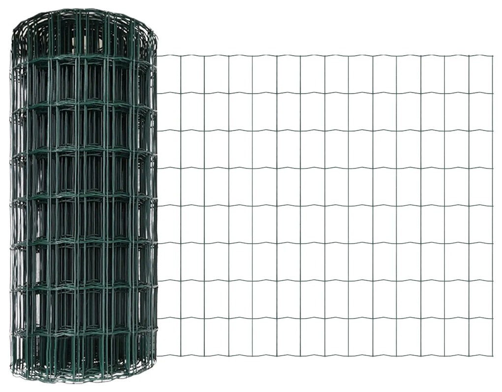Cerca Euro com 22 Postes U Verde 0,4x50 m Aço