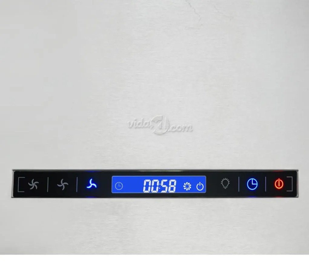 Exaustor de ilha suspenso ecrã tátil LCD 55 cm aço inoxidável