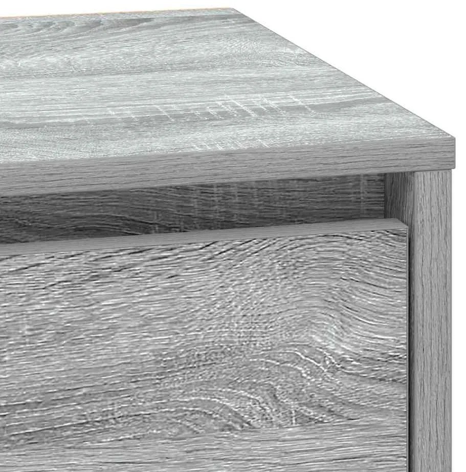 Criado-Mudo com Luzes LED Cinza Sonoma 39x34,5x50 cm
