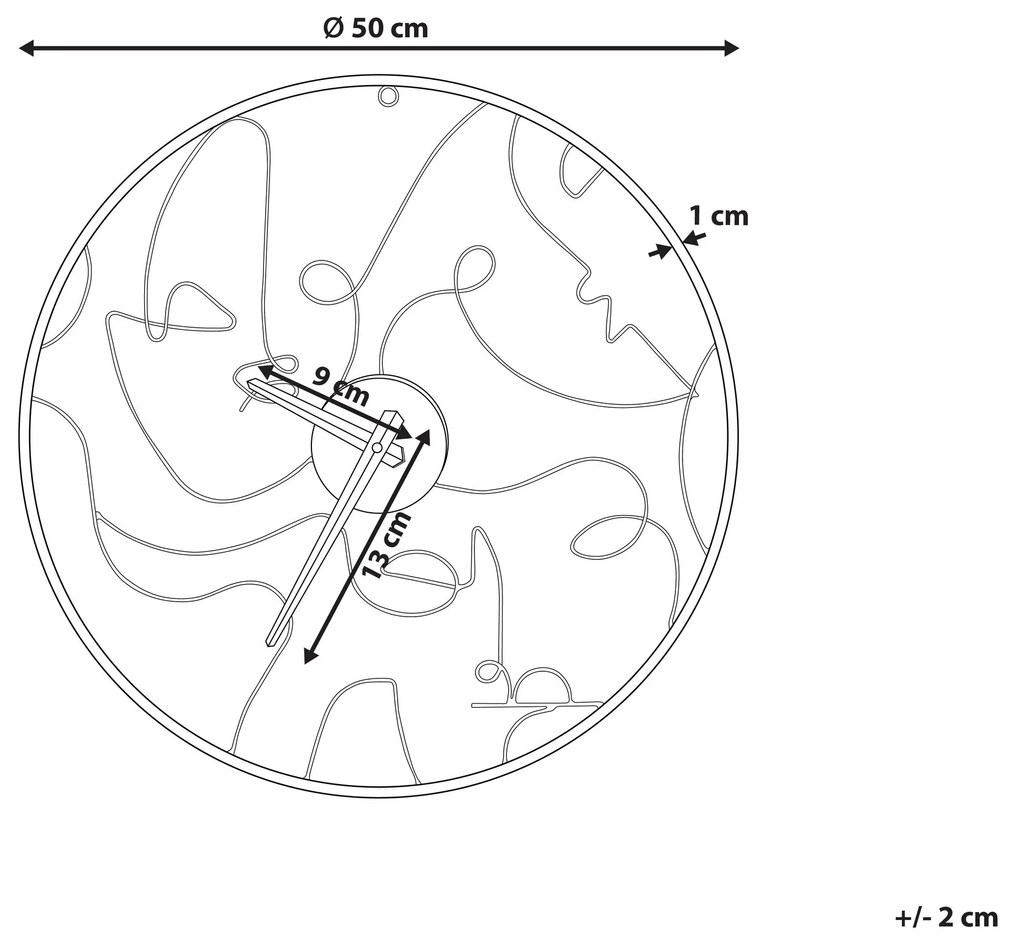 Relógio de parede em metal preto ø 50 cm MENTON Beliani