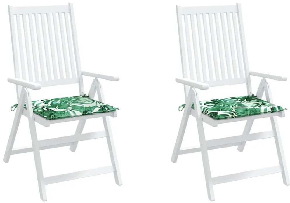 Almofadões p/ cadeira 2pcs 40x40x3cm tecido padrão folhas