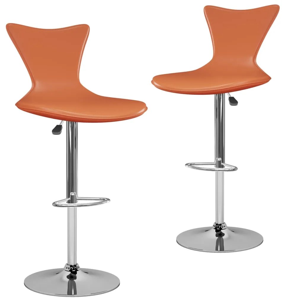 vidaXL Bancos de bar 2 pcs couro artificial laranja