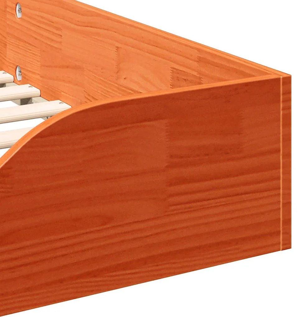 Estrutura de cama de chão Castanho-mel 90 x 190 cm