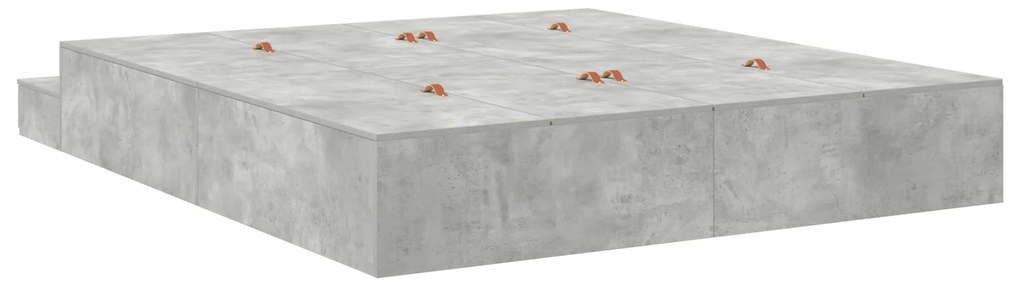Estrado de Cama Cinzento Concreto 180x200 cm