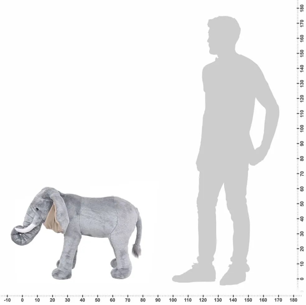 Elefante de montar em peluche cinzento XXL