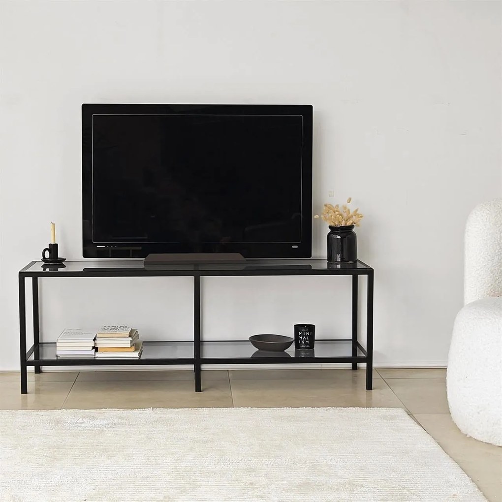 Móvel TV Basic – Cinzento Escuro – 130x45x40 cm