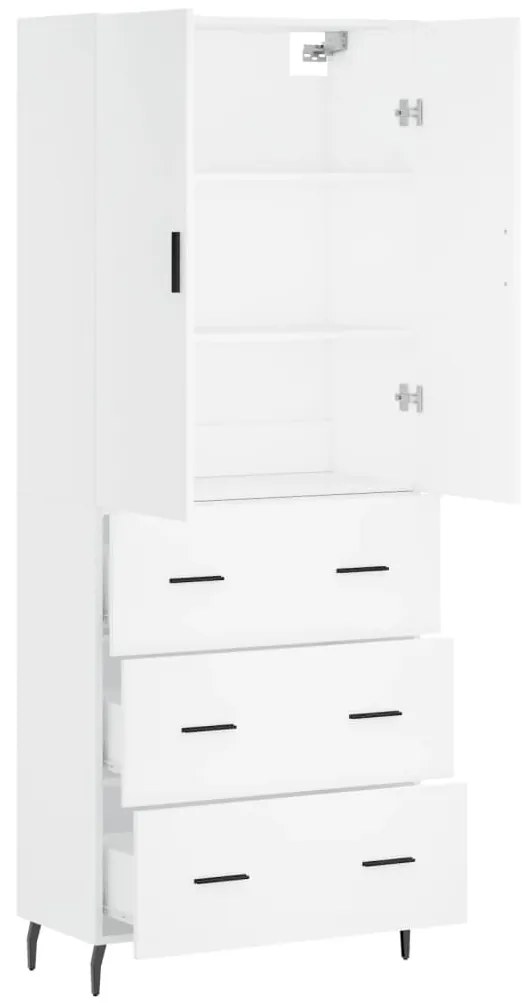 Armário alto 69,5x34x180 cm derivados de madeira branco