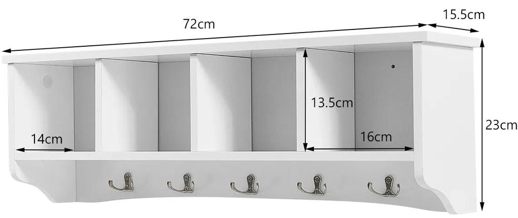 Armário de joias de parede com luz LED - Preto