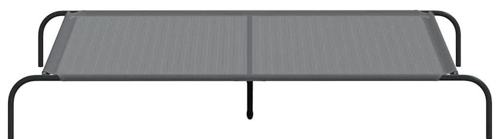 Cama para cães elevada 150x90x20 cm Textilene e aço cinzento