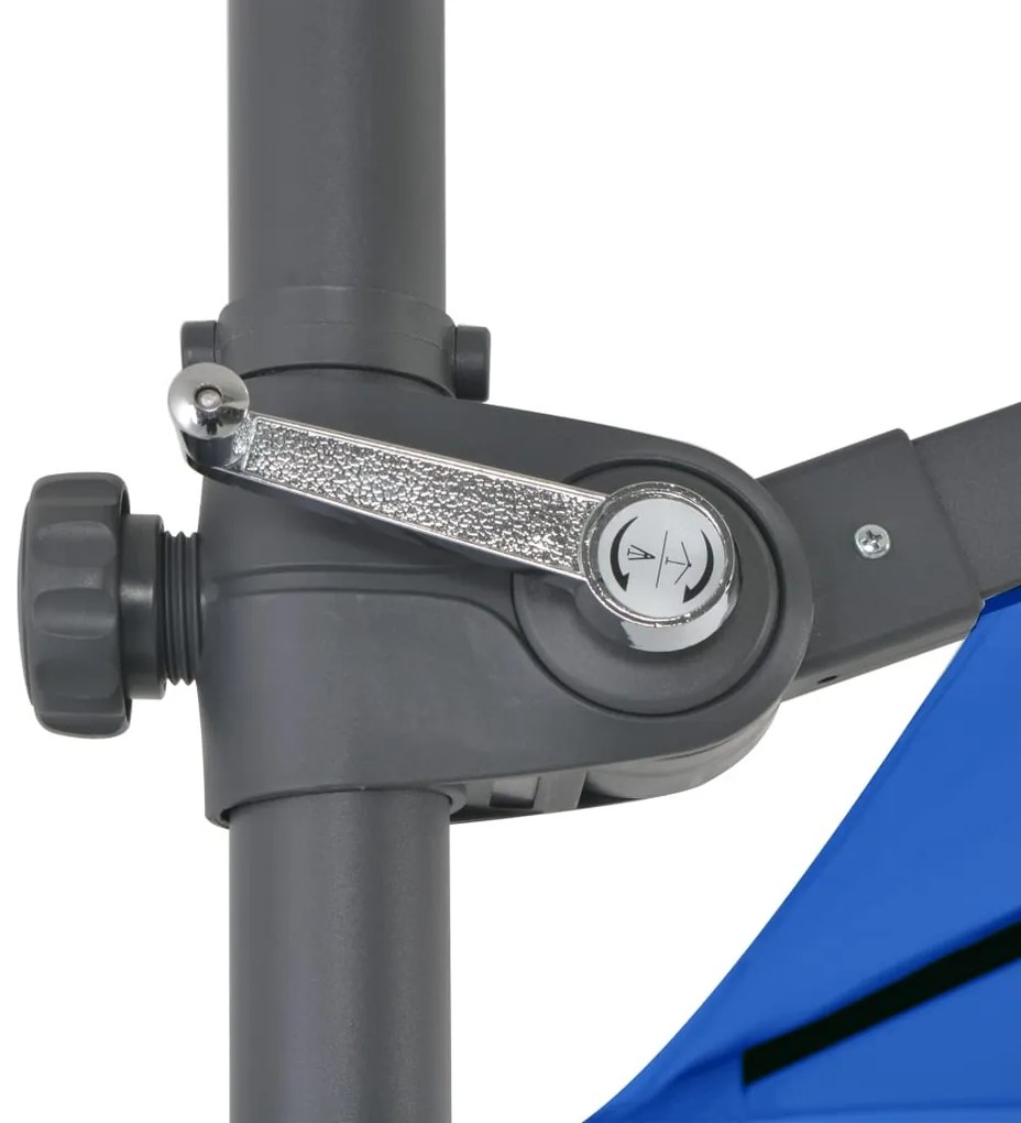 Guarda-sol cantilever com poste de aço 250x250 cm azul ciano