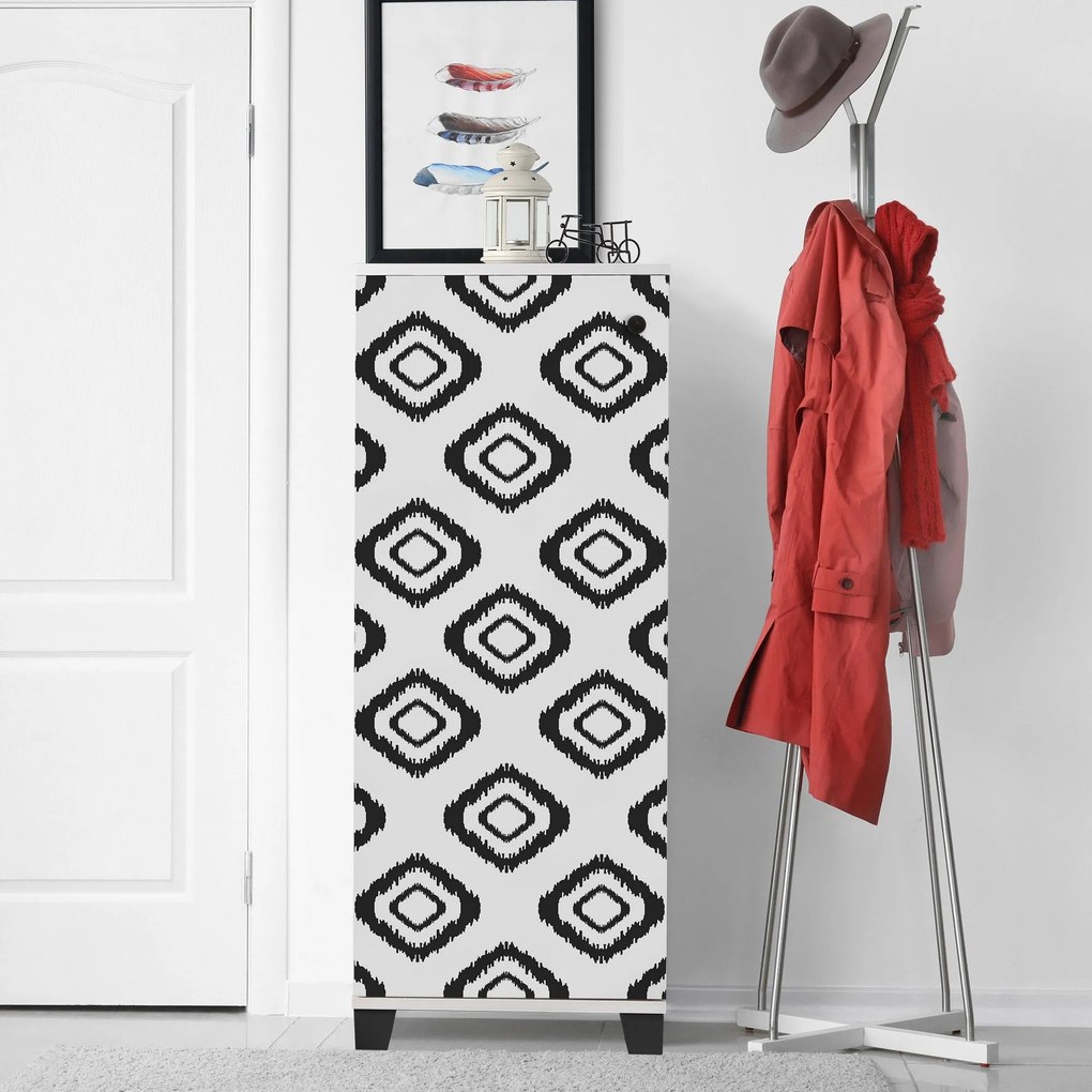 Sapateira Filinta – Branco/Preto – 50x127x38 cm