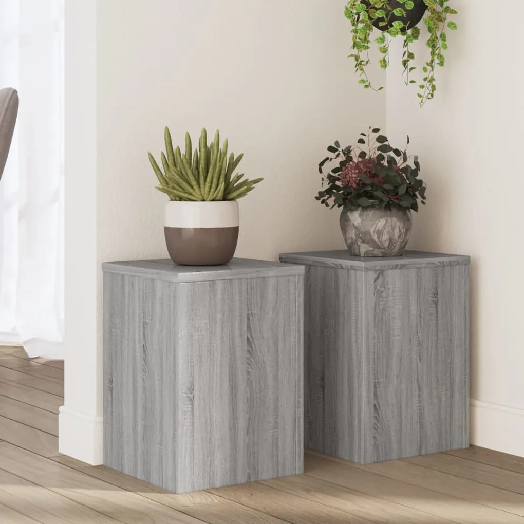 vidaXL Suportes p/ plantas 2 pcs 25x25x35 cm derivados de madeira