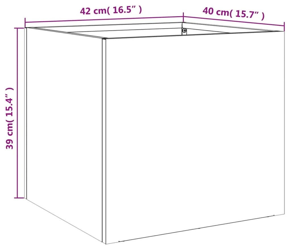 Vasos/floreiras 2 pcs 42x40x39 cm aço branco