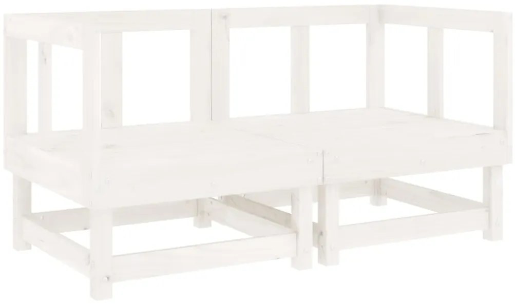 6 pcs conjunto lounge de jardim pinho maciço branco