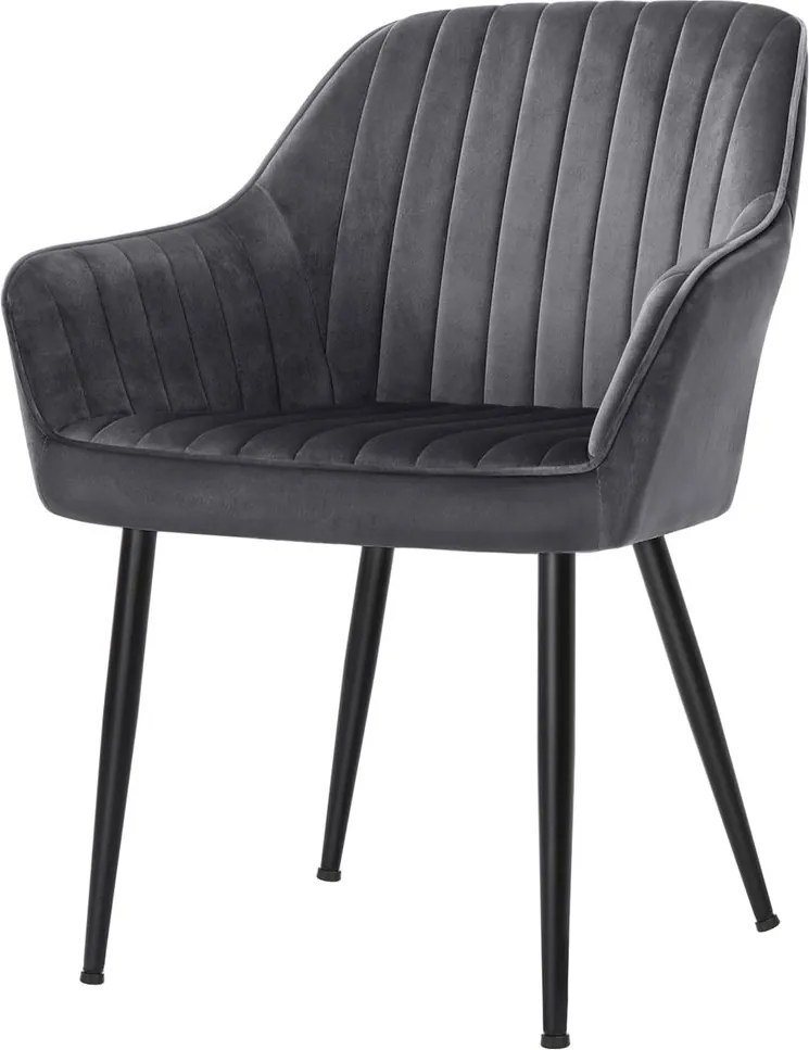 Conjunto de 2 cadeiras de sala de jantar (MESA NÃO INCLUIDA) 85 x 63 x 62,5 cm cinzentas