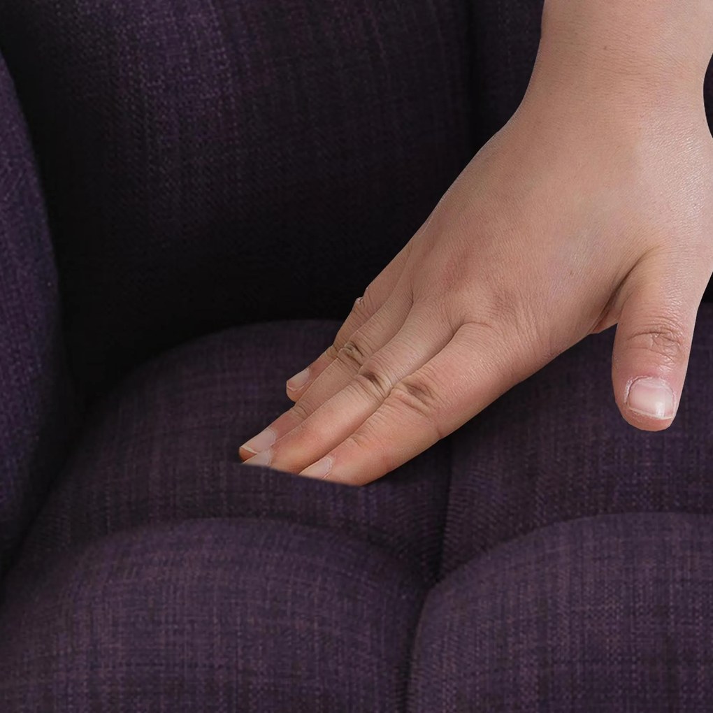 Banco de bar Damaso em tecido e com estrutura preta 64 x 110 x 48 cm Roxo