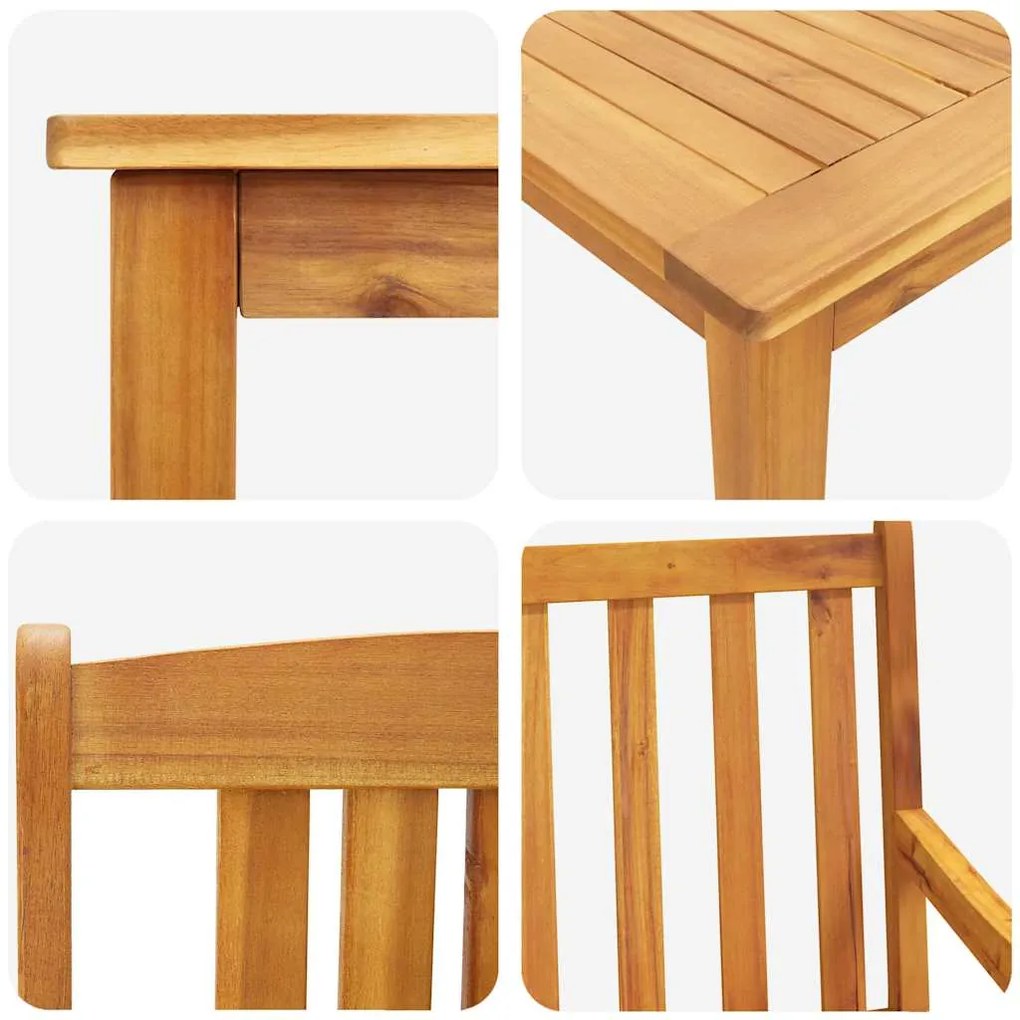 Conjunto de Jantar de Jardim de 5 Peças - Madeira de Acácia Sólida
