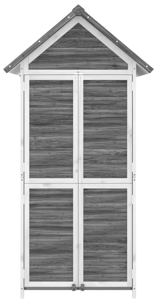 Abrigo p/ ferramentas jardim 89x52,5x175 cm pinho maciço cinza
