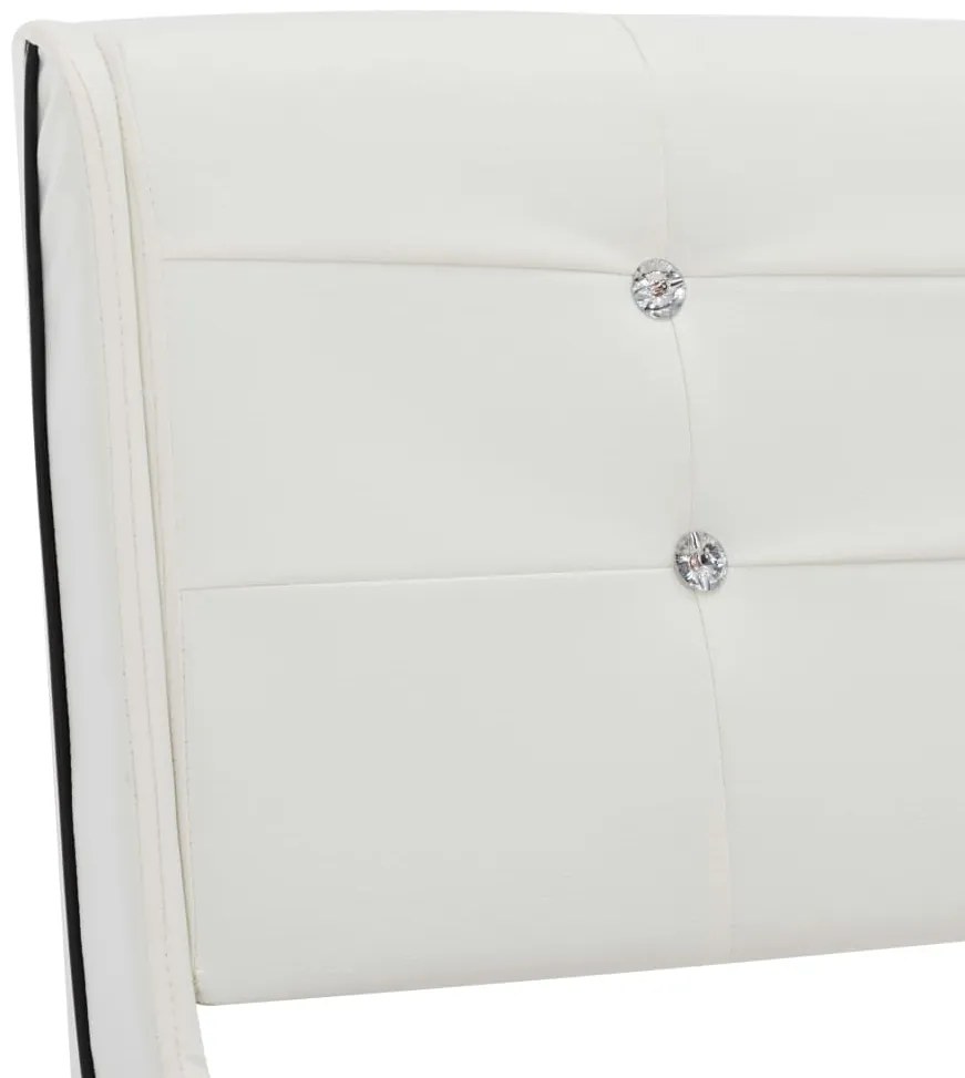 Cama + colchão espuma memória 90x200 cm couro artificial branco