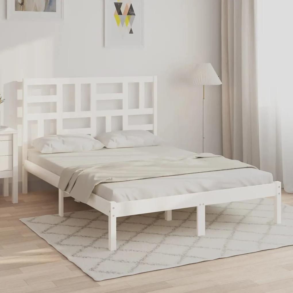 3105946 vidaXL Estrutura de cama 120x200 cm madeira maciça branco