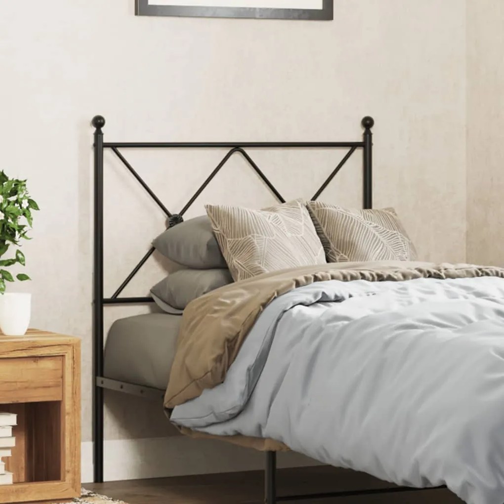 Cabeceira de cama 80 cm metal preto