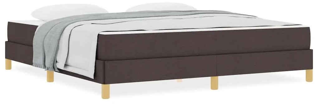 Cama Box Castanho 180 x 200 cm Tecido, Madeira de Engenharia