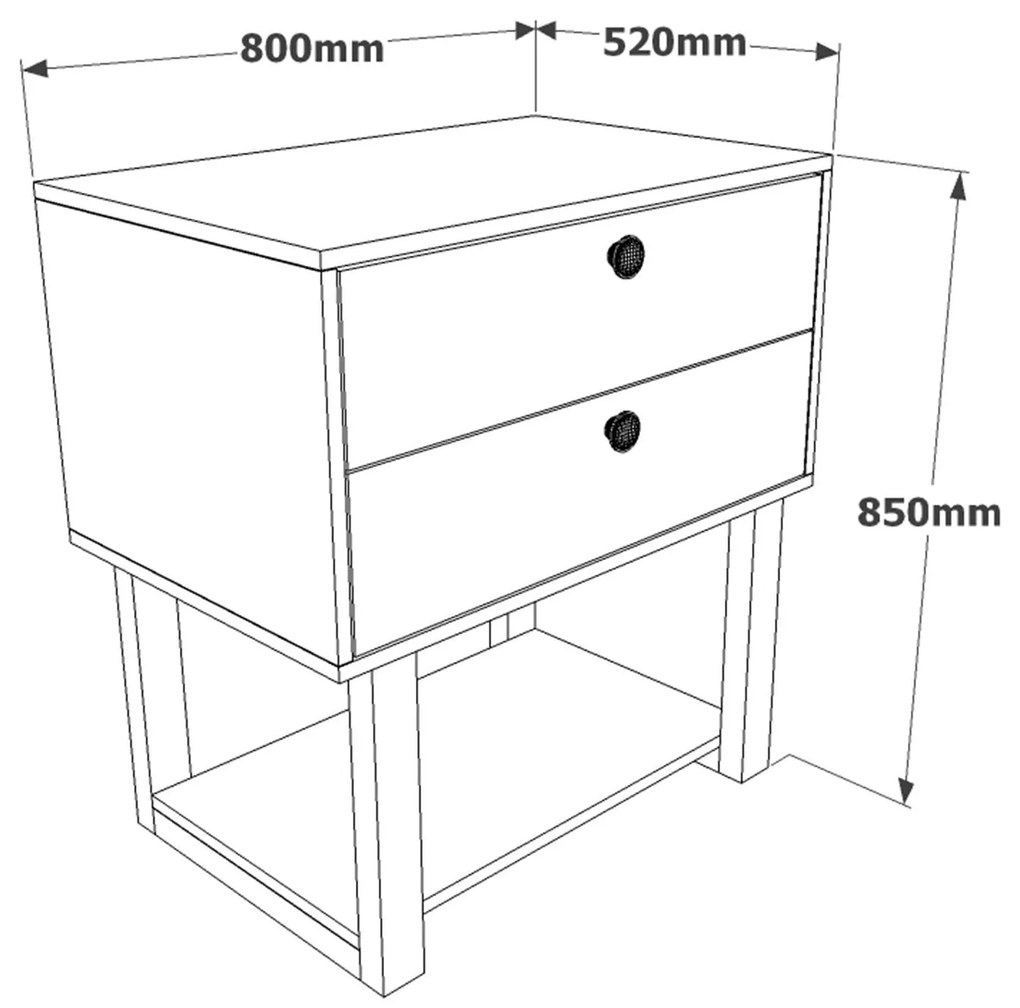 Gaveta MN03 – Nogueira e Antracite – 80x85x52 cm