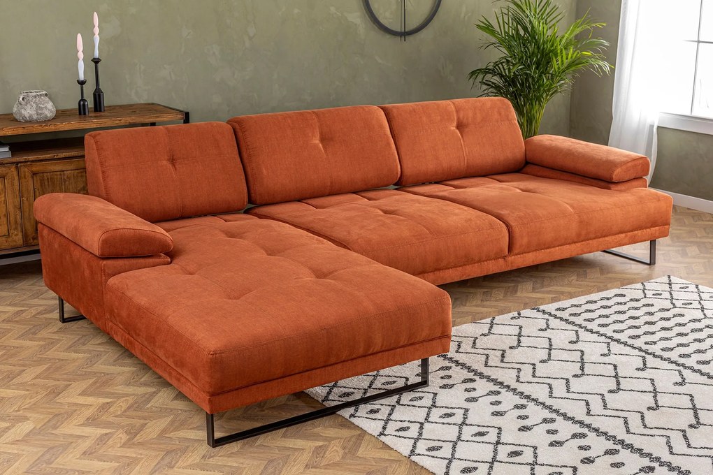 Sofá de Canto Mustang – Laranja – 174 x 274 cm