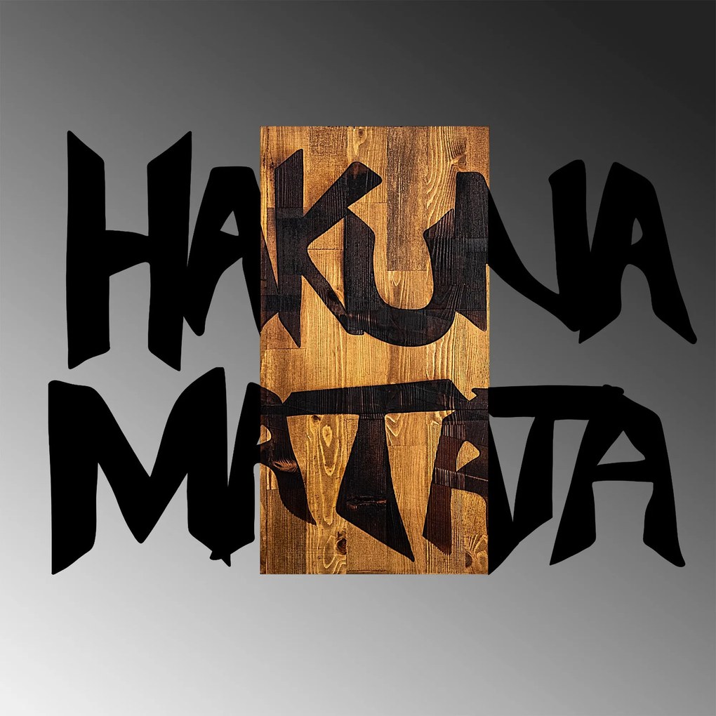 Acessório Decorativo de Parede Hakuna Matata 5 – Preto e Nogueira Clar