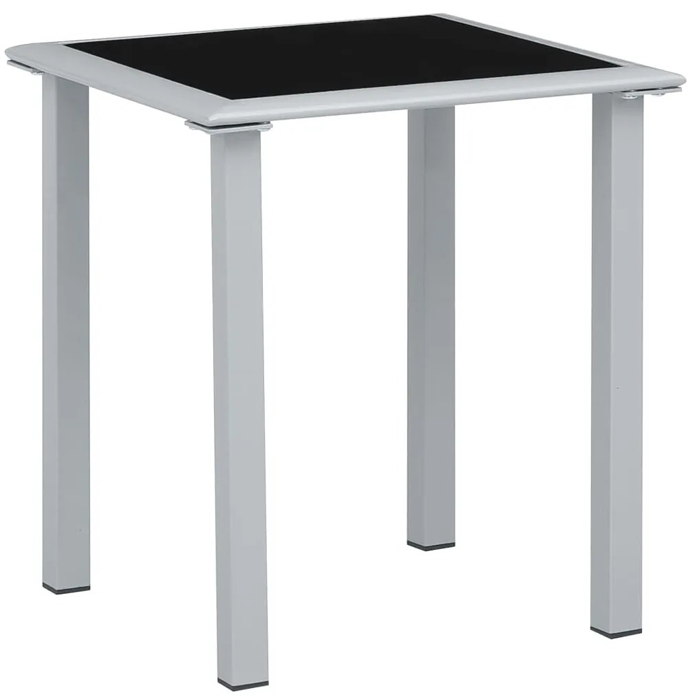 Espreguiçadeiras com mesa 2 pcs alumínio preto