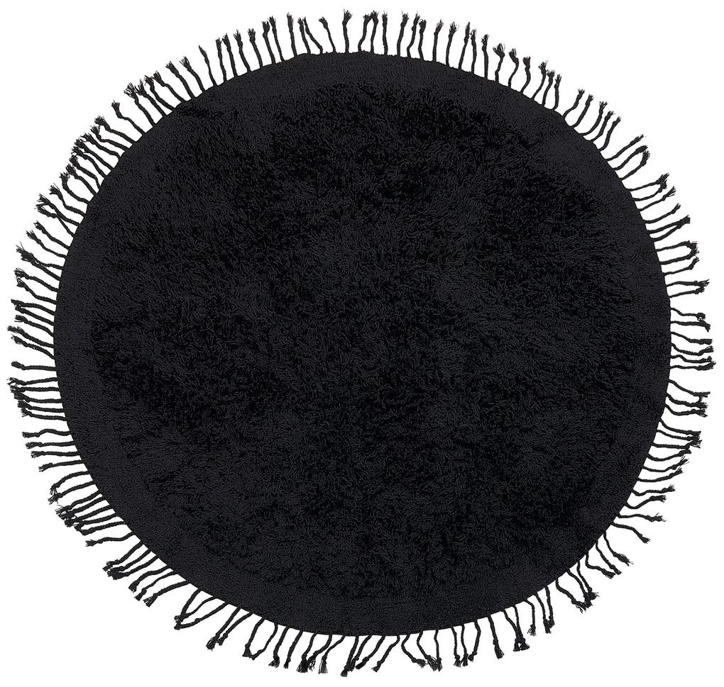 Tapete redondo de algodão preto ⌀ 140 BITLIS Beliani