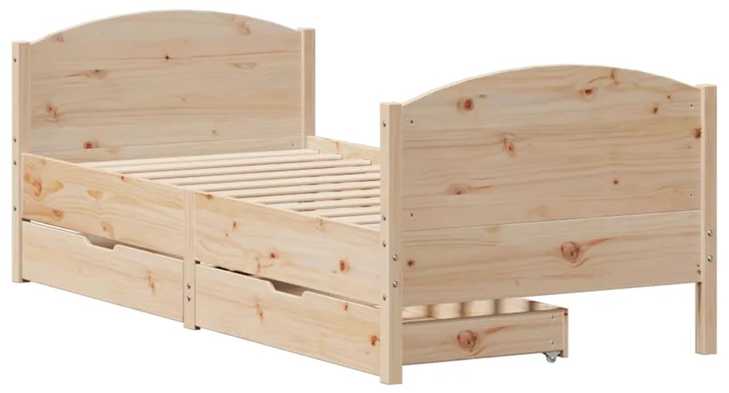Cama sem colchão 100x200 cm madeira de pinho maciça