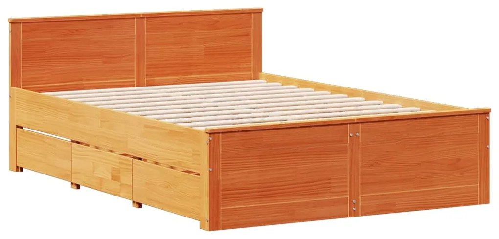 Cama com estante sem colchão 160x200 cm pinho maciço