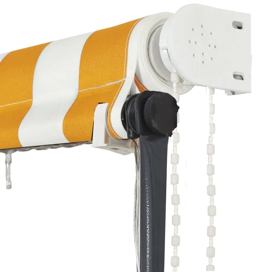 Toldo retrátil com LED 250x150 cm amarelo e branco