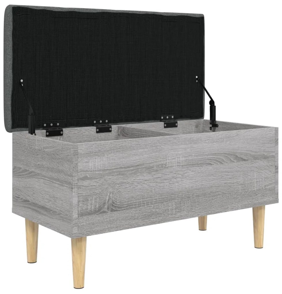 Banco de arrumação 82x42x46cm derivados madeira cinzento sonoma