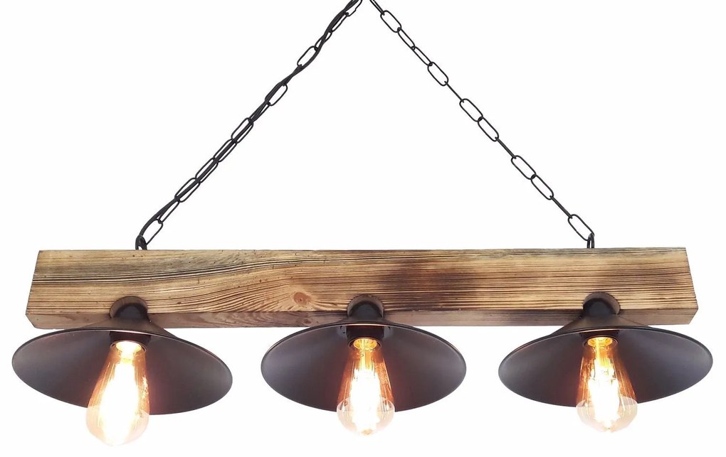 Candeeiro Suspenso Hepsi – Nogueira e Preto – 80 x 22 x 65 cm