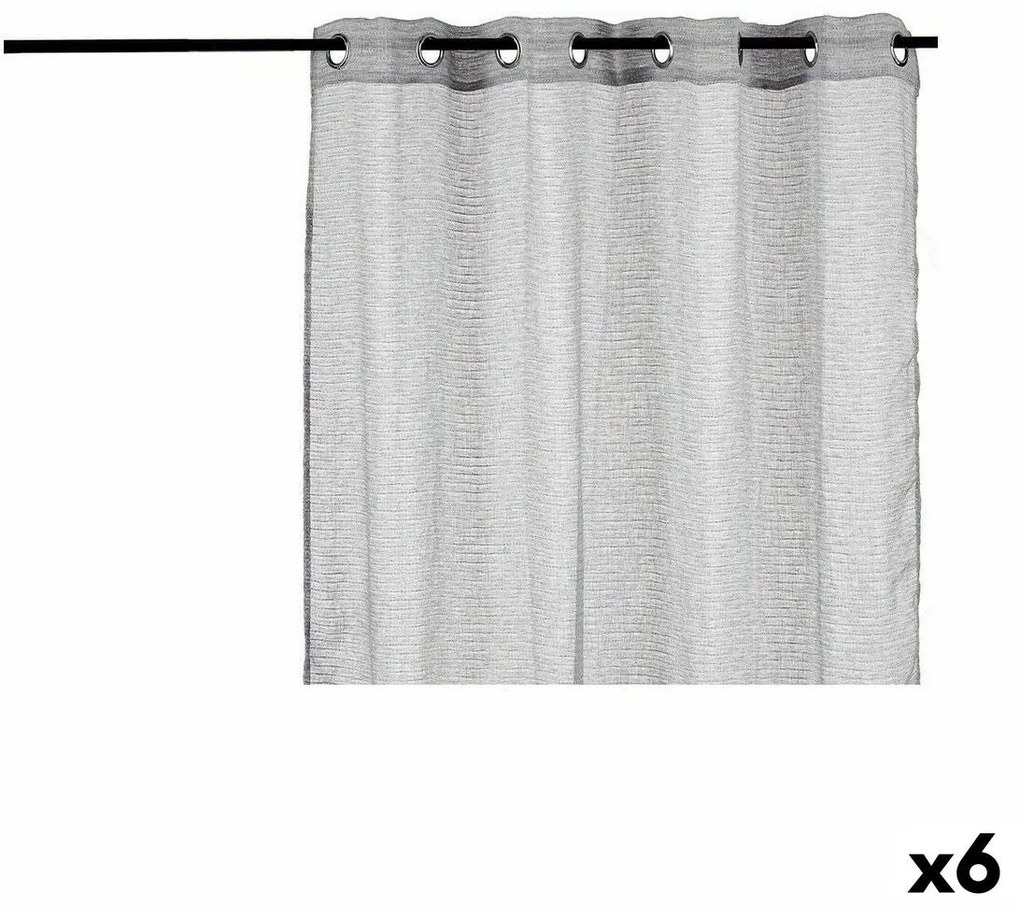 Cortina Cinzento claro 140 x 0,1 x 260 cm (6 Unidades)