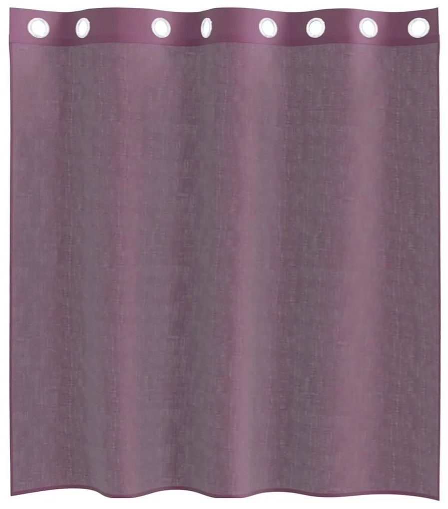 Cortinas de voile com ilhós 2 pcs roxo 140x140 cm