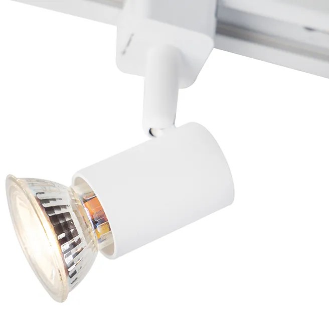 Sistema de iluminação de trilho inteligente branco monofásico com 5 luzes incluindo WiFi GU10 - Iconic Jeany